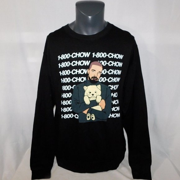 Dog Limited Rappers dogecoinDrake "1 800 Chow" Crewneck Sweatshirt Mens L - Picture 1 of 7